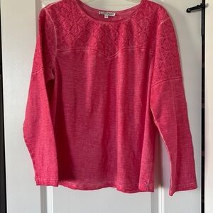 Gunit Pink Lace Long Sleeve Top EUC
